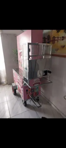 Vendo carrinho em inox para lanches e conveniência com rodinhas pronto para trabalhar