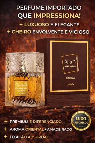 Perfume Khamrah Qahwa Lattafa 100ml EDP Original | Doce, Intenso + Alta Fixação