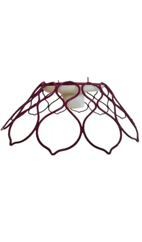 Luminária Pendente Aramado Roxo Redondo 30cm Com Cabo 1,20 roxo dacar