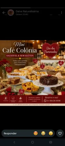 Café colônial no dia dos namorados