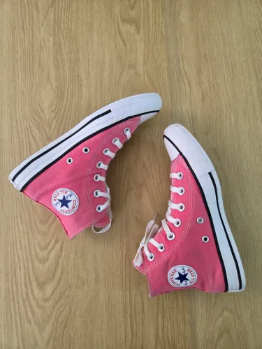 tenis converse all star cano alto rosa 34