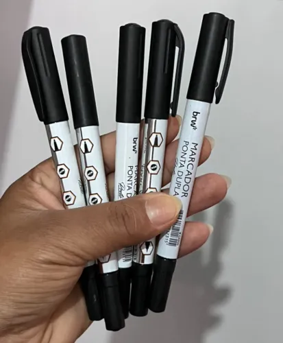 Marcador Multiuso Ponta Dupla Cd Retro Projetor Brw Preto