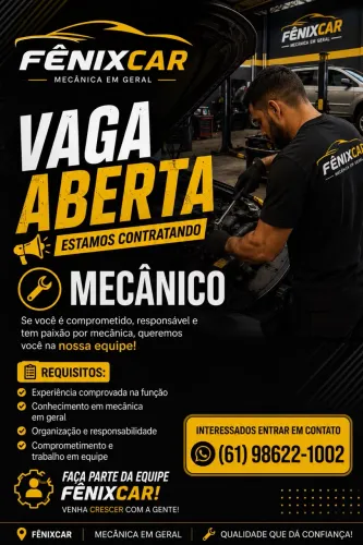 Vaga para mecânico ou auxiliar