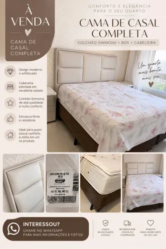 Cama Simmons colchão + box+ cabeceira