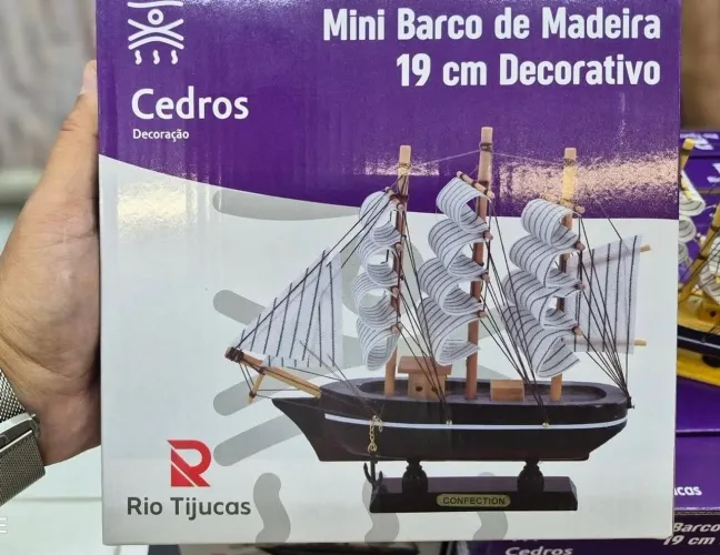 MINI BARCO DE MADEIRA 19CM<br>REF: 194763