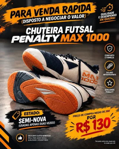 Chuteira de futsal seminova