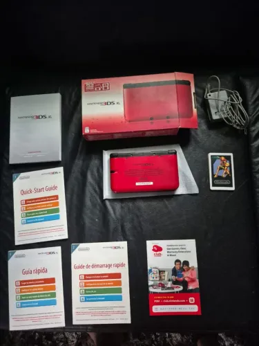 Nintendo 3ds XL vermelho com jogos
