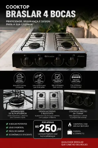 FOGÃO COOKTOP INOX