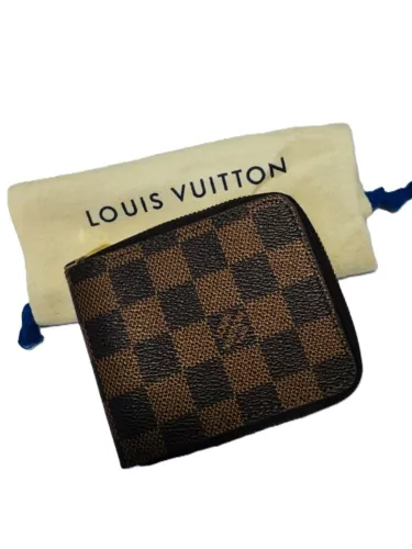 CARTEIRA MASCULINA LOUIS VUITTON LV MONOGRAMA MARROM ZIPER PREMIUM COURO CANVAS 2025