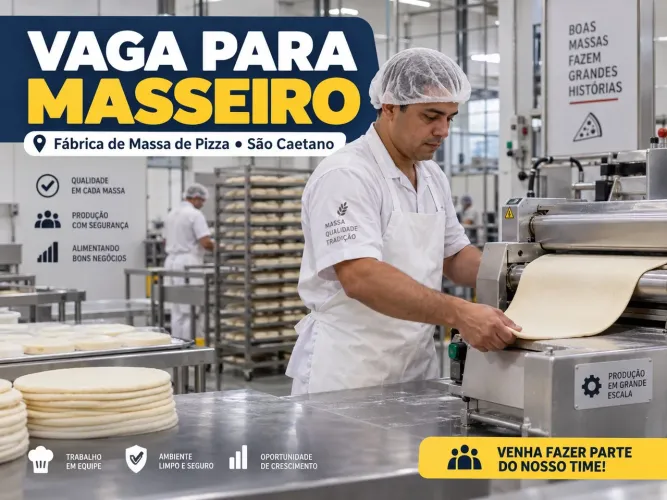 VAGA: MASSEIRO - PRODUÇÃO DE MASSA DE PIZZA