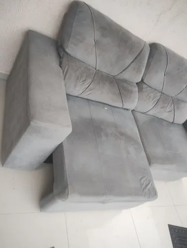 Sófa retrátil 2 lugares cinza