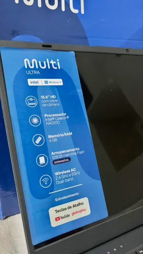 Notebook Multi Ultra UB263 15,6? | 4GB RAM | 128GB | Celeron | NOVO NA CAIXA