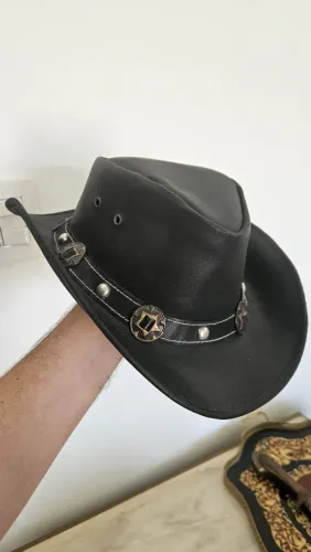 chapéu lemmy couro australiano