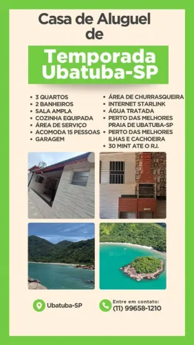 Casa para temporada em Ubatuba litoral Norte