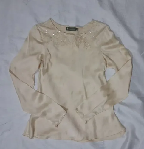 blusa candy brown seda salmão 40