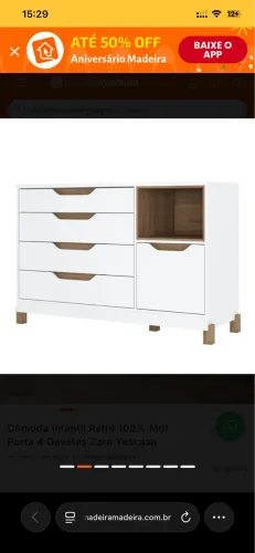 Cômoda infantil retrô