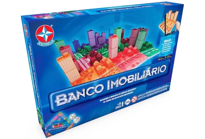 Vendo jogo banco imobiliário usado 2x com caixa e até no pacotinho e manual de instrução.