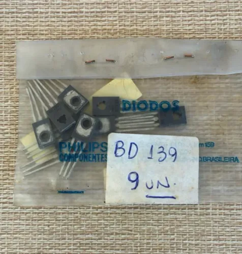 9 TRANSISTORES BD139 - NPN - PHILIPS - NOVOS