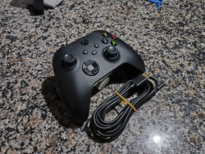 Controle Xbox Series S/X Carbon Black C/ Cabo Original - 3 Meses de Garantia