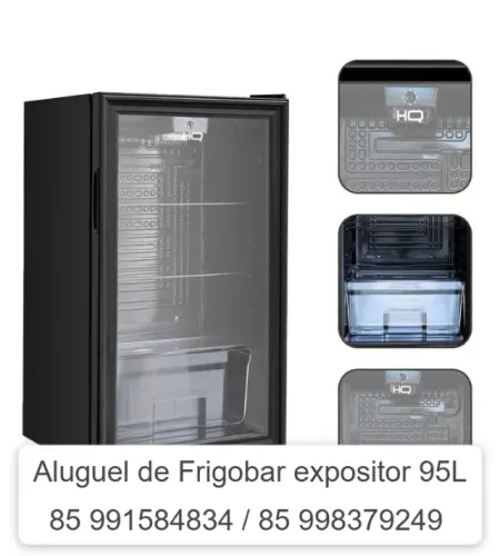 Aluguel de frigobar expositor 95 litros HQ preto