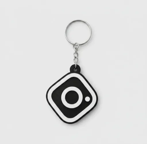 Chaveiro Tag NFC Instagram Preto e Branco Aproximação Regravável