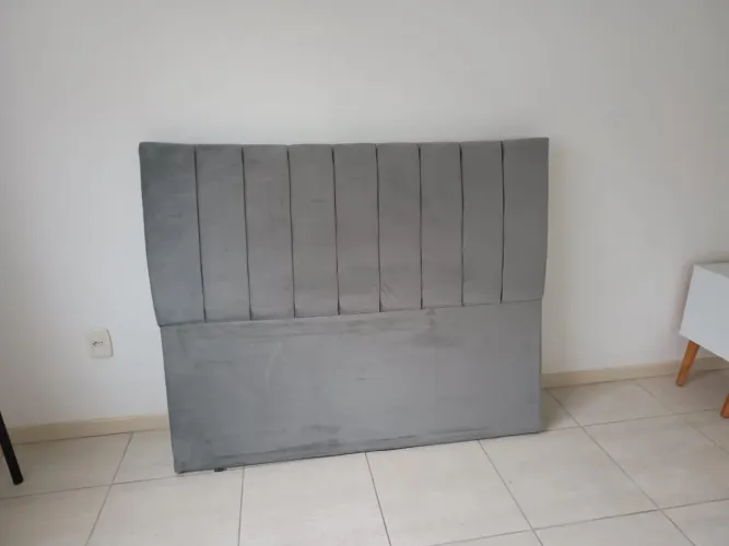 Cabeceira cama casal cinza