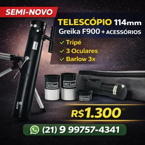 Telescópio Greika Semi-Novo + Tripé + 4 Lentes - Completo!