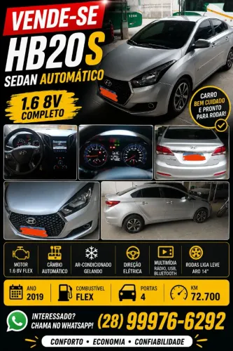 Hyundai HB20S Style 1.6 Flex 16V Aut. 2019