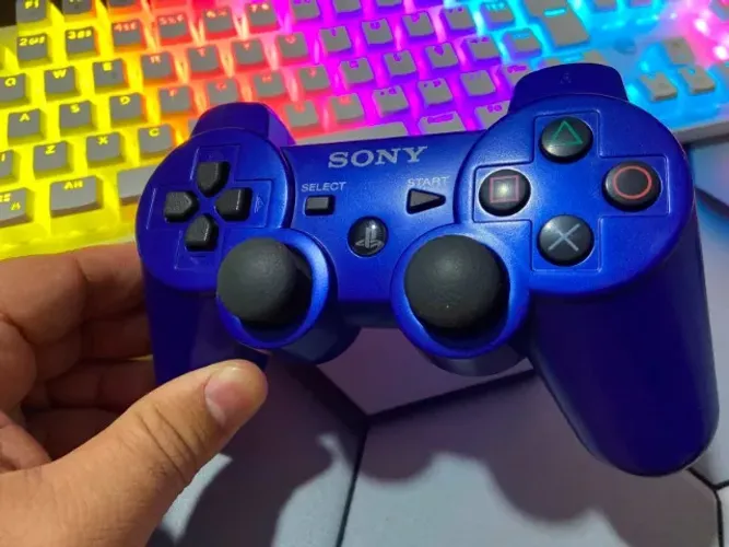 Controle PS3 DualShock 3 Original Sony - Azul Metálico - Estado Impecável