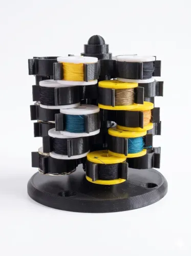 Organizador para 30 Bobinas de Linha de Costura - Suporte Porta Bobinas Preto e Branco