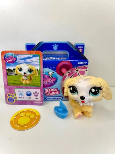 (Promoção) Littlest Pet Shop LPS G7 #135 Goldendoodle Série 3 Pet Surprise Completo