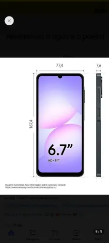Celular Samsung Galaxy A07 128gb 4gb Tela Grande