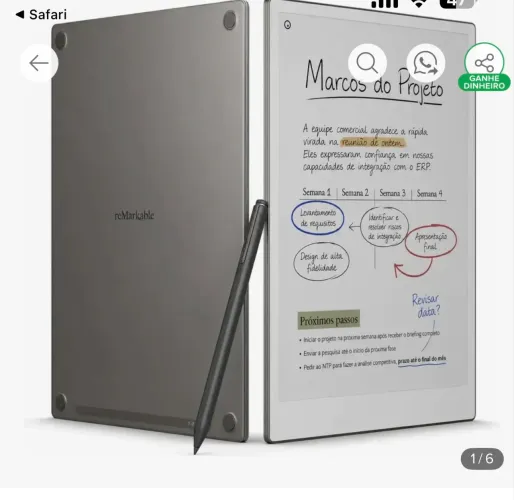 Remarkable Paper Pro 11.8 Tablet Com Caneta Marker Plus
