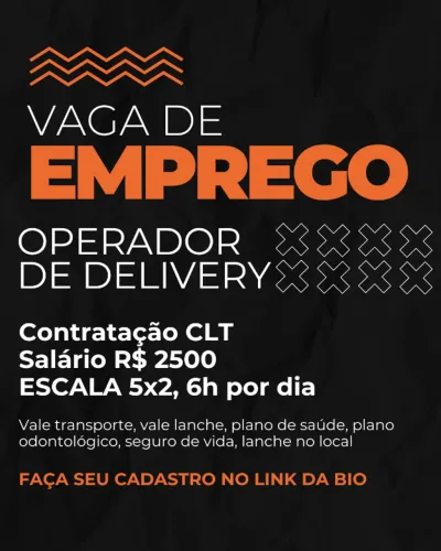 OPERADOR DE DELIVERY - VAGA CLT