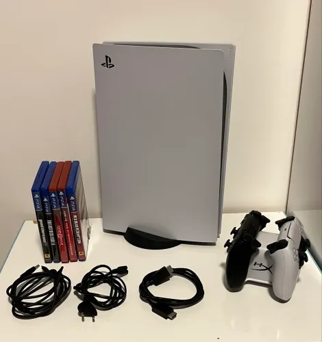 PlayStation 5 Fat Completo | SSD M.2 1TB | 2 Controles | HyperX | 5 Jogos