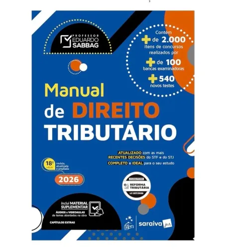 Manual de DIREITO TRIBUTÁRIO - 18ª EDIÇÃO 2026