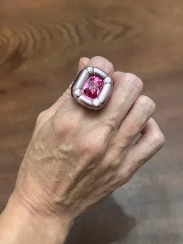 Anel rosa Swarovski 55