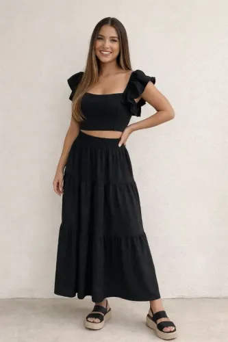 Conjunto saia e crooped TAM M