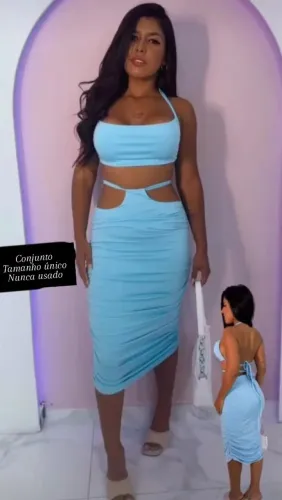 CONJUNTO FEMININO AZUL - TAMANHO ÚNICO | NUNCA USADO 