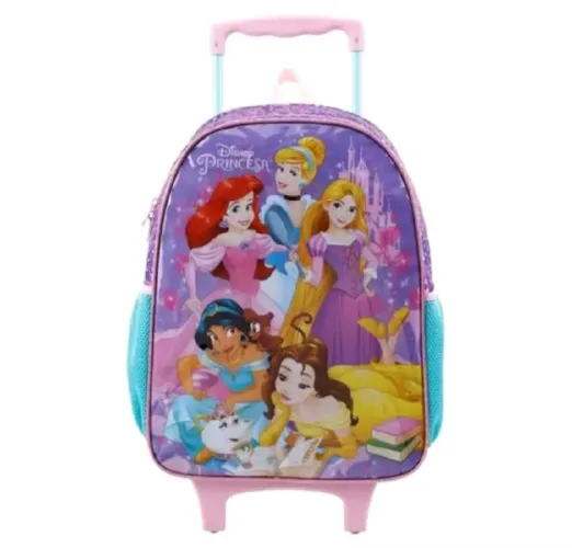 Bolsa mochila de rodinhas infantil Princesas Disney