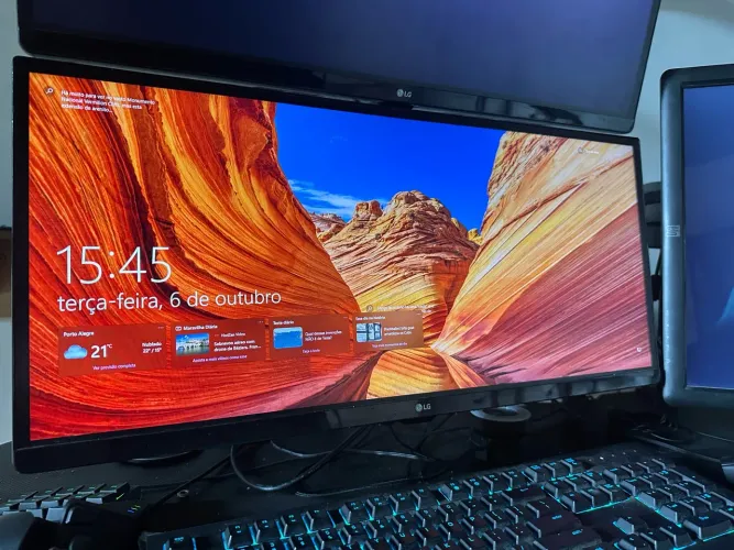 Monitor LG Ultrawide 25UM58G 25? 75hz Preto (Usado)