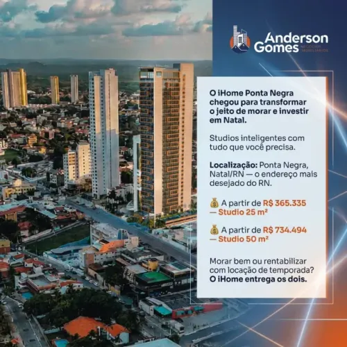 VENDO FLAT STUDIO PONTA NEGRA iHOME 24m² e 50m² | LANÇAMENTO COLMEIA