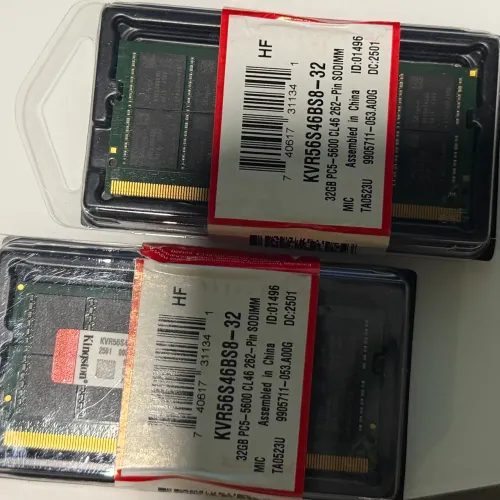 Memória Notebook 64gb 2x 32gb Ddr5 5600mhz Cl46 262 Pin Kingston