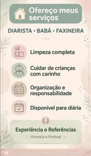 Trabalho com diárias faxina