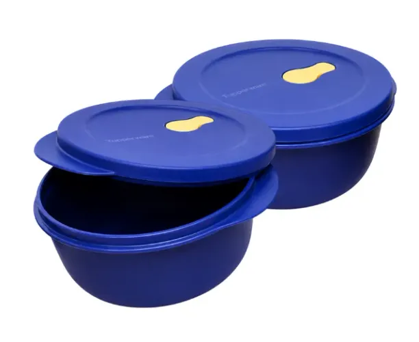 Kit de 2 Potes Tupperware Crystal Wave Azuis