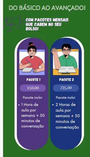 Aulas de inglês online inviduais ou em grupo!