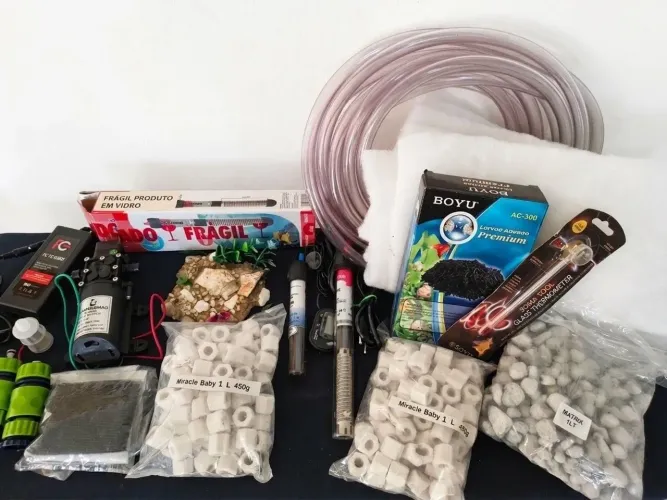 Kit de Acessórios e Filtragem para Aquário