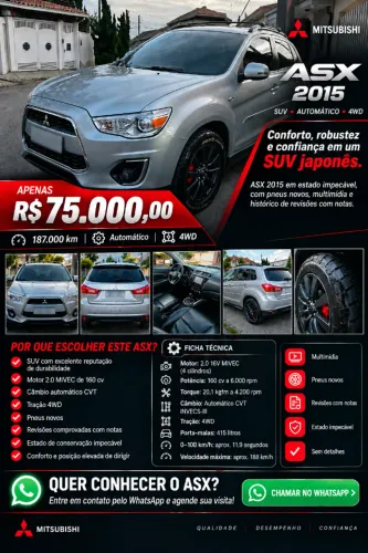 Mitsubishi ASX 2.0 16V 4X4 160cv Aut. 2015