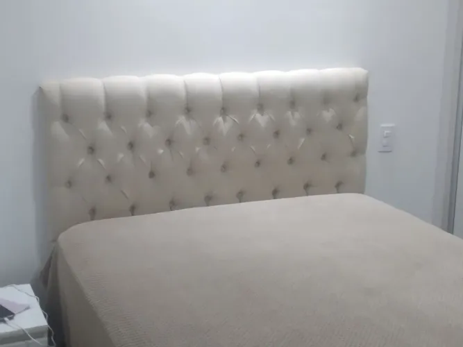 Cabeceira de Cama Casal (Nova) Linho Bege