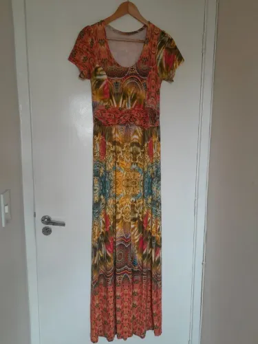 Tamanho G vestido longo estampado feminino